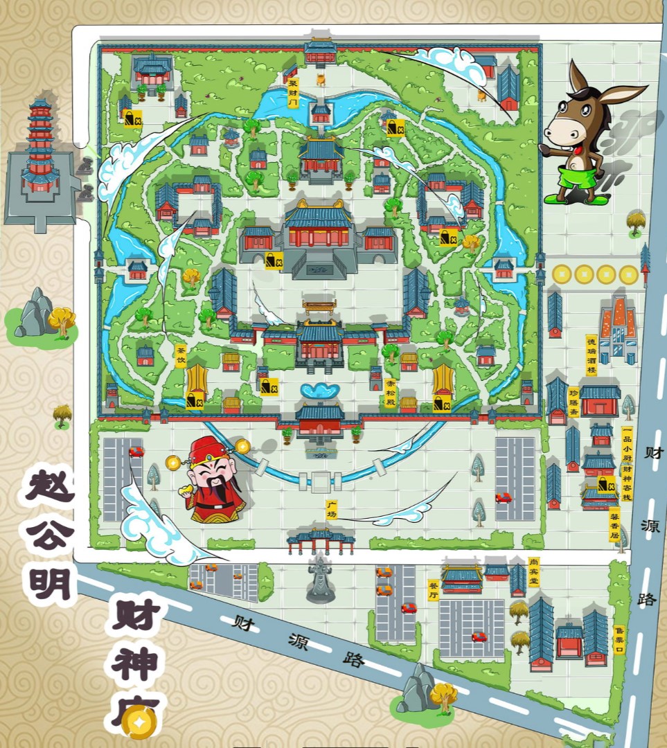 昌黎寺庙类手绘地图